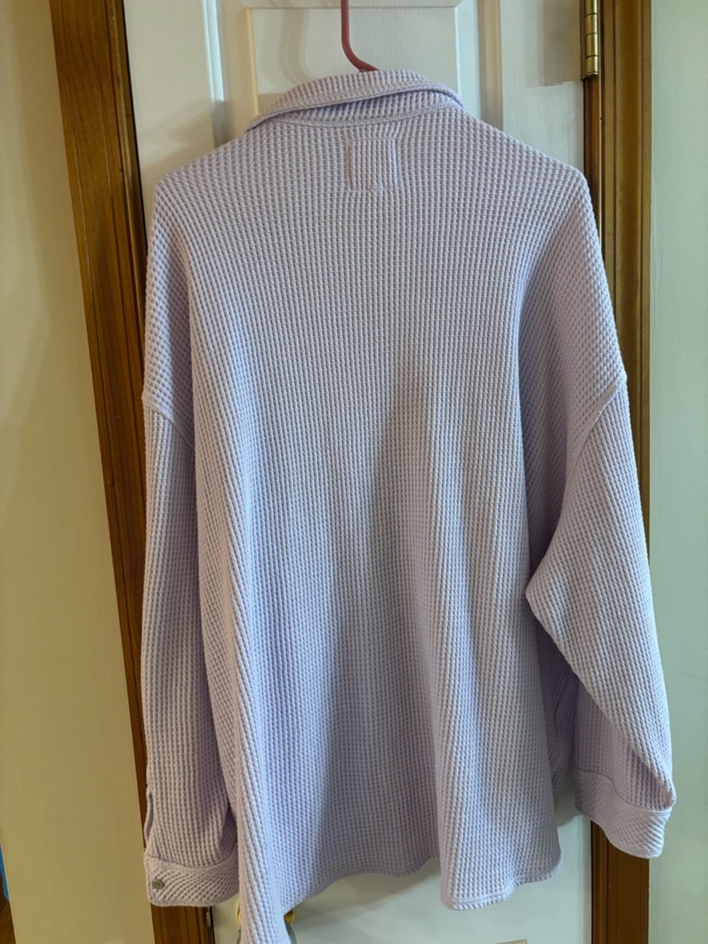 EUC Aerie LumberJane lavender waffle knit button-up shacket XL oversized - Picture 4 of 4